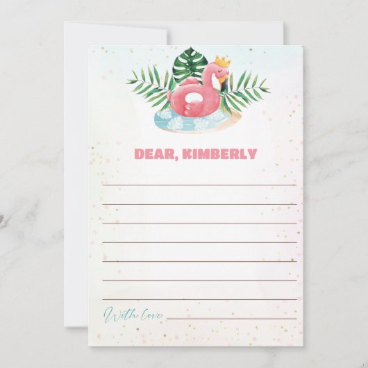 プールパーティーの誕生日タイムカプセルカード 招待状 (正面)