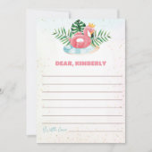 プールパーティーの誕生日タイムカプセルメモカード 招待状 (正面)