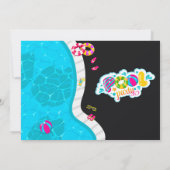 プールパーティーの誕生日招待状 女の子のプール招待状 招待状 (裏面)