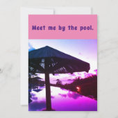 プールパーティーの誕生日招待状 招待状 (正面)