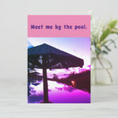 プールパーティーの誕生日招待状 招待状 (スタンド正面)