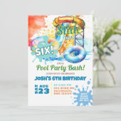プールパーティーの誕生日 招待状 (スタンド正面)