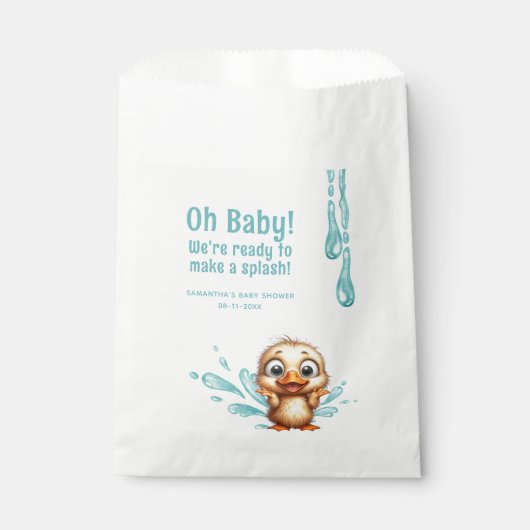 プールパーティーの赤ちゃんシャワー フェイバーバッグ (正面)