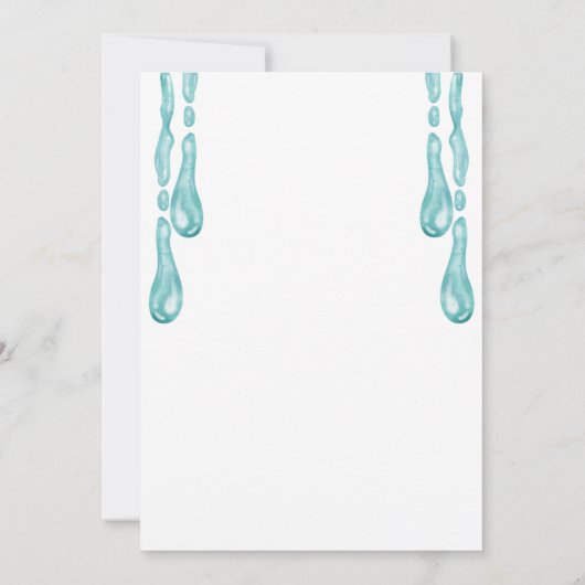 プールパーティーの赤ちゃんシャワー 招待状 (裏面)