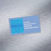 プールパーティーの青い浮色ポップ・アートの マグネット名刺 (インサイチュ)