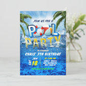 プールパーティーの飛沫 楽しい夏 招待状 (スタンド正面)