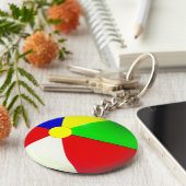 プールパーティーはビーチボールを好む キーホルダー (側面)