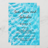 プールパーティーまたはSwimパーティー 招待状 (正面/裏面)