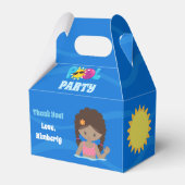 プールパーティーアフリカンアメリカン誕生日ガールカスタム フェイバーボックス (正面サイド)