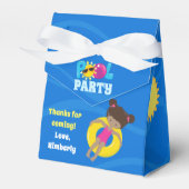 プールパーティーカスタムアフリカンアメリカンガール誕生日 フェイバーボックス (正面サイド)