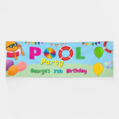 プールパーティーカスタム誕生日バナー 横断幕 (横)