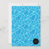 プールパーティーカラフルとビーチボールおよびプールリングや輪 招待状 (裏面)