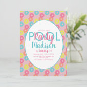 プールパーティーカラフルリングや輪誕生日招待状 招待状 (スタンド正面)