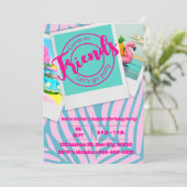プールパーティーガールピンクの誕生日パーティーへの招待 招待状 (スタンド正面)