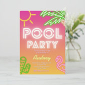 プールパーティーガール誕生日招待状 招待状 (スタンド正面)