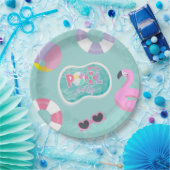 プールパーティーガール誕生日 ペーパープレート (パーティー)