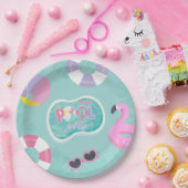 プールパーティーガール誕生日 ペーパープレート (パーティー)