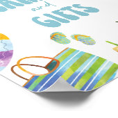 プールパーティーギフトの署名 ポスター (角)