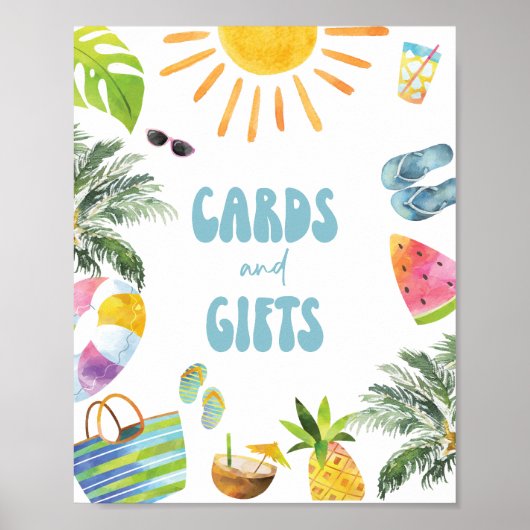 プールパーティーギフトの署名 ポスター (正面)