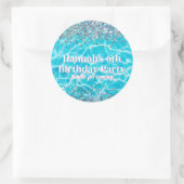 プールパーティーグリッター誕生日 ラウンドシール (バッグ)