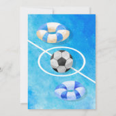 プールパーティーサッカー誕生日 招待状 (裏面)