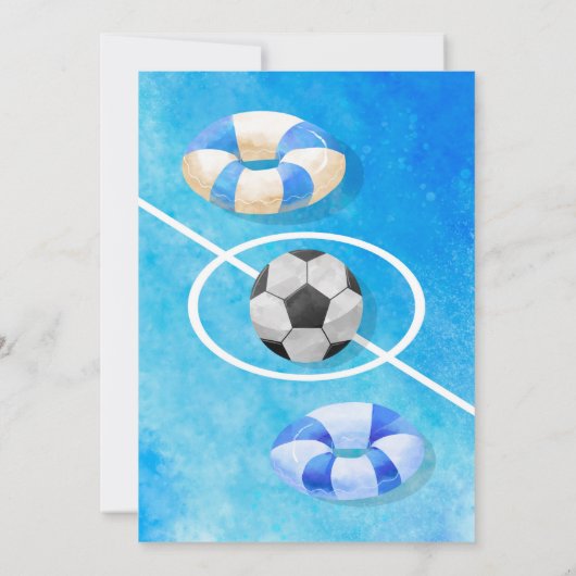 プールパーティーサッカー誕生日 招待状 (裏面)