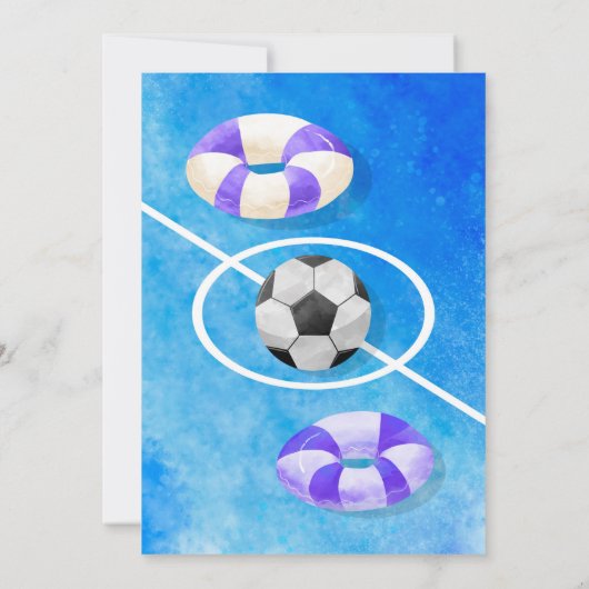 プールパーティーサッカー誕生日 招待状 (裏面)