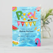 プールパーティーサマーウォーターブライダルシャワー 招待状 (スタンド正面)