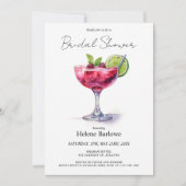 プールパーティーサマーカクテルブライダルシャワー 招待状 (正面)