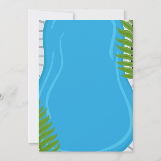 プールパーティーサマーガールバースデーパーティーの招待 招待状 (裏面)