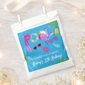 プールパーティーサマーガールバースデーパーティー フェイバーバッグ (クリップ留めされた状態)