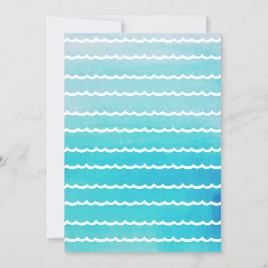 プールパーティーサマーガール誕生日招待状 セーブザデート (裏面)