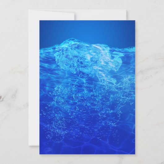 プールパーティーサマースイミングスプラッシュ誕生日 招待状 (裏面)