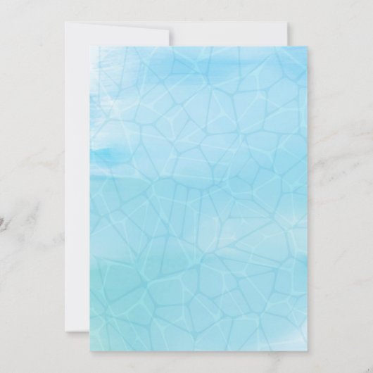 プールパーティーサマースイミングトロピカル誕生日 招待状 (裏面)