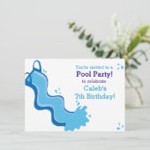 プールパーティーサマースイムウォータースライド招待状 招待状 (スタンド正面)