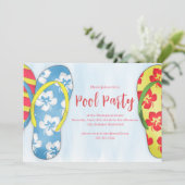 プールパーティーサマートロピカルビーチビーチサンダル 招待状 (スタンド正面)