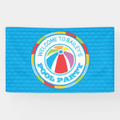 プールパーティーサマーパーティーウェルカムサインバナー 横断幕 (横)
