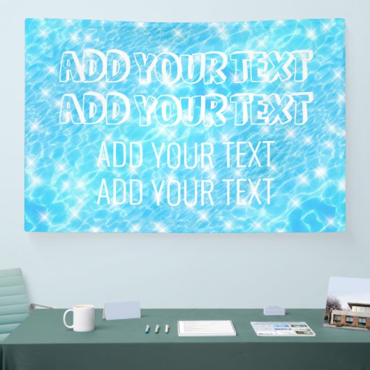 プールパーティーサマーパーティービーチ結婚式ブルーウォーター 横断幕 (トレードショー)