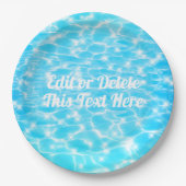 プールパーティーサマービーチバースデーパーティーカスタム文字 ペーパープレート (正面)