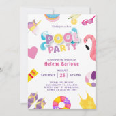 プールパーティーサマーブライダルシャワー 招待状 (正面)