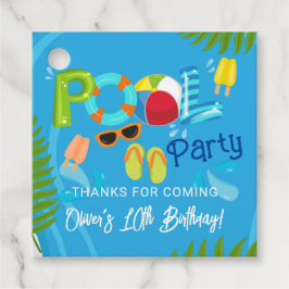 プールパーティーサマーボーイバースデーパーティー フェイバータグ