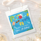 プールパーティーサマーボーイバースデーパーティー フェイバーバッグ (クリップ留めされた状態)