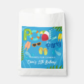 プールパーティーサマーボーイバースデーパーティー フェイバーバッグ (正面)