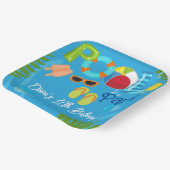 プールパーティーサマーボーイバースデーパーティー ペーパープレート (傾斜あり)