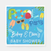 プールパーティーサマーボーイベビーシャワー スタンダードランチョンナプキン (正面)