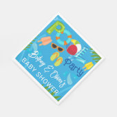 プールパーティーサマーボーイベビーシャワー スタンダードランチョンナプキン (角)