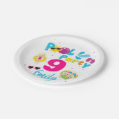 プールパーティーサマー誕生日ガールスイムマッチング ペーパープレート (アングル)