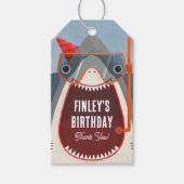プールパーティーサメサマー誕生日サンクス ギフトタグ (正面)
