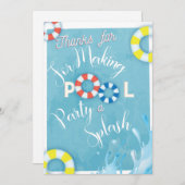 プールパーティーサンキューカード (正面/裏面)