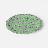 プールパーティーシャーク誕生日紙プレート ペーパープレート (アングル)